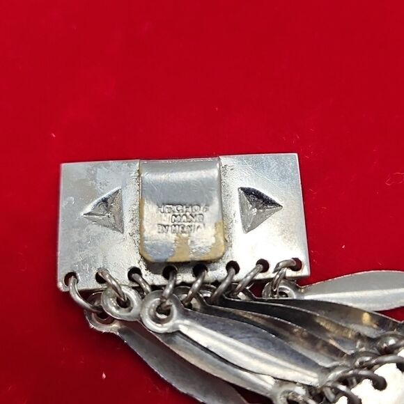 Vintage Signed Wide Hecho Mano Mexico Silver multi-strand Bracelet - Picture 3 of 3